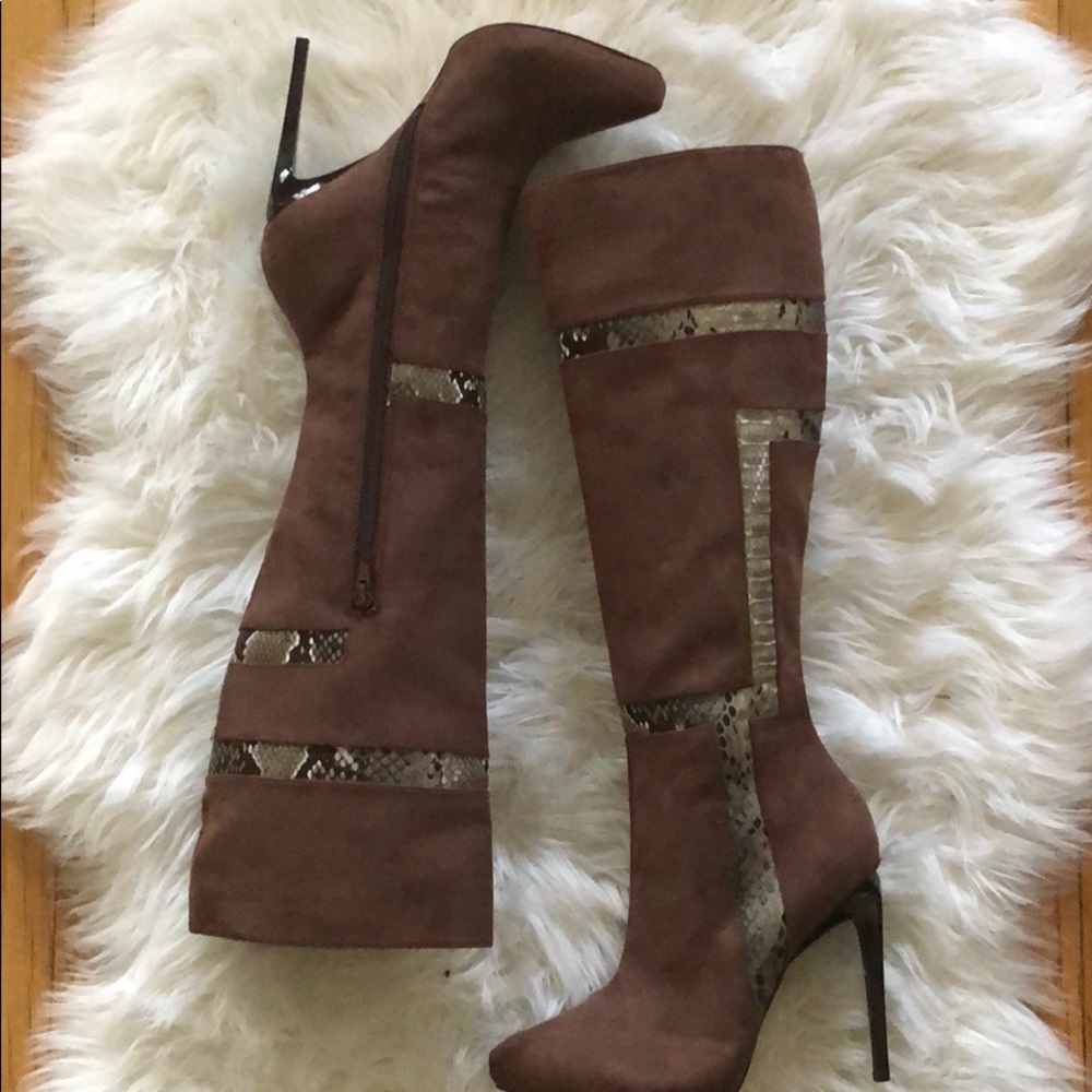 Brown boot heels